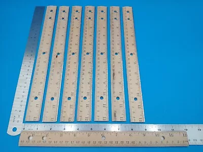 Lot Of 8 Vintage Wooden 12  Rulers W/metal Straight Edge. Berol #317 USA #Z725 • $12.50