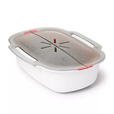 Vegetable Steamer Bpa Free Heat-resisting Microwave Portable Steaming Dish White • $24.33