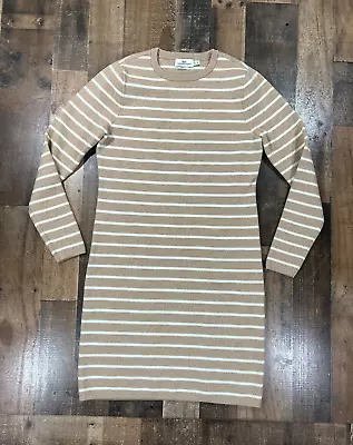 Vineyard Vines Womens Dress Small Brown Merino Wool Blend Stripe Long Sleeve • $31.50