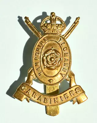 HAMPSHIRE YEOMANRY Brass Cap Badge With Intact Slider • £6