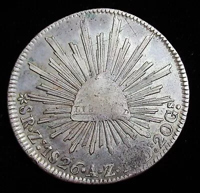 Mexico: Republic 8 Reales 1826 Zs-AZ. Zacatecas Mint RARE • $684.06