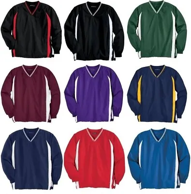 Sport Tek Mens V Neck Golf Pullover WindShirt Jacket S-6XL OR TALL NEW JST62 • $23.45