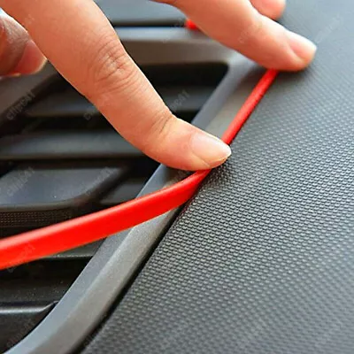 5m Car Interior Decor Accessories Red Point Edge Gap Door Panel Molding Line • $13.99