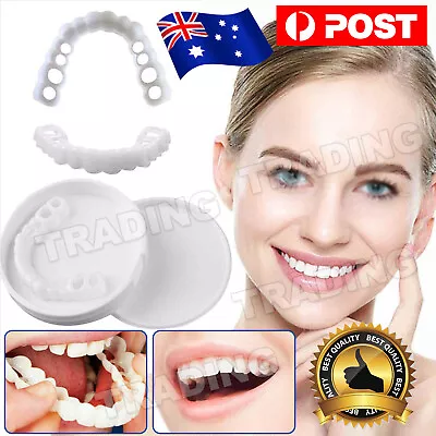 Snap On Bottom Upper+Lower False Teeth Dental Veneers Dentures Fake Tooth Smile • $7.85