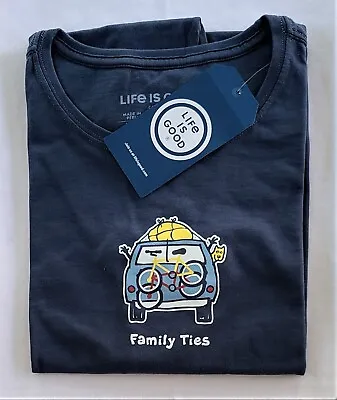 Life Is Good SS Shirt Vintage Crusher Tee FAMILY TIES Rocket Van 47in Womens XL • $24.98