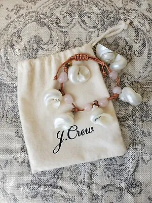 6  J Crew Bracelet Seashell Juniors Polished Rose Quartz Sold Out Collectable • $16