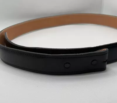 Max Lang Luxury French Calf Black Leather Belt 38” Handcrafted In Texas EUC • $124.99