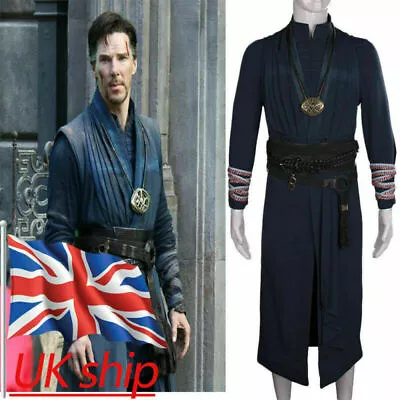 Cosplay Movie Doctor Strange Full Set Costumes Ring & Eye Of Agamotto Necklace • £66