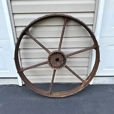 Vintage Antique Horse Drawn Cast Iron Cultivator Wagon Wheels Set Of 2 • $225