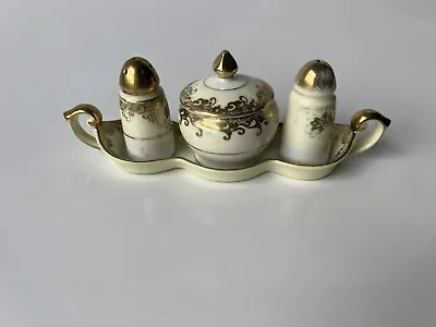 Meito China Hand Painted Condiment Set • £13