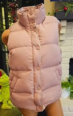 J.Crew Mountain Puffer Vest Down Feather Snow Winter Pastel Pink Size MED • $15