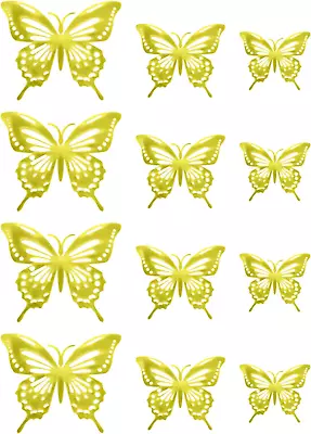 Butterfly Wall Decor 3 Sizes Gold 3D Butterfly Decorations Butterfly Party Decor • $14.99