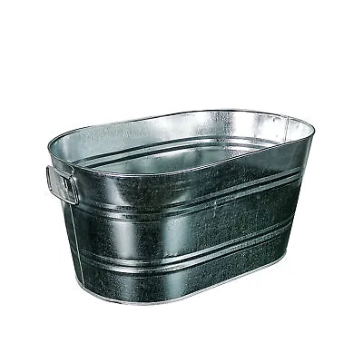 Returned Galvanized Metal Ice Bucket Beverage Beer Drink Oval Cooler Bucket • $29.54