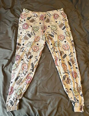 Woman’s Size Large (12/14) Briefly Stated Coffee & Donuts  Lounger Pants • $9.96