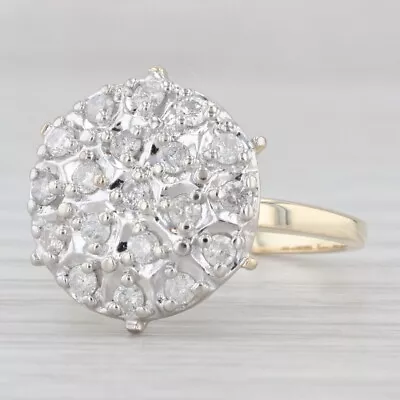 0.38ctw Diamond Cluster Ring 10k Gold Size 5.5 Vintage Cocktail • $299.99