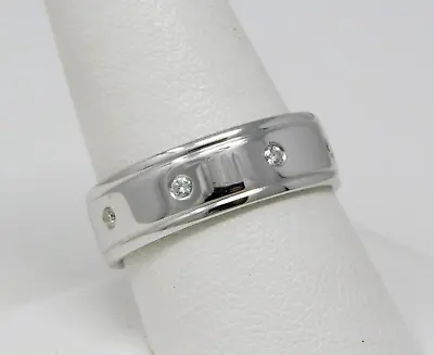 14 Kt White Gold ∼7.05 Mm Gypsy Diamond Eternity Wedding Band Sz 10 1/2 B4150 • $736