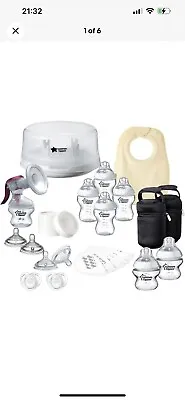 Tommee Tippee Breastfeeding Kit With Manual Breast Pump Steriliser Bottles Teat • £105