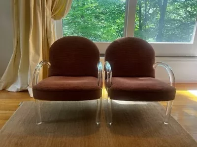 Pair Of Pace Chair With Lucite Arms • $1750