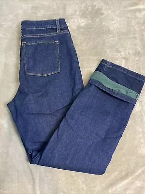 L. L. Bean Classic Fit Flannel Lined Jeans Womens 14 Reg Straight Leg Dark • $29.99