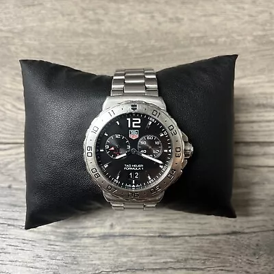 TAG Heuer Formula 1 Alarm Date WAU111A Quartz Men's Watch Black Dial Chronograph • $650