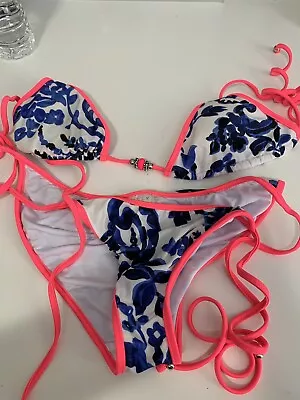 Milly Blue Floral Bikini • $55