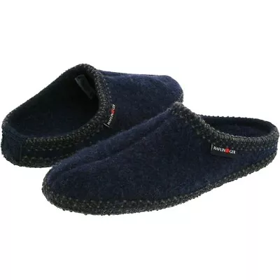 Haflinger Boiled Wool Slippers AS Size 39 US 8 Women's Slipper Navy NEW • £75.99