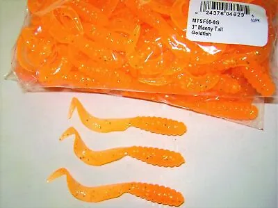 100 Mister Twister 3 Inch Meeny Tail Curly Tail Grub Lures Goldfish • $13.99