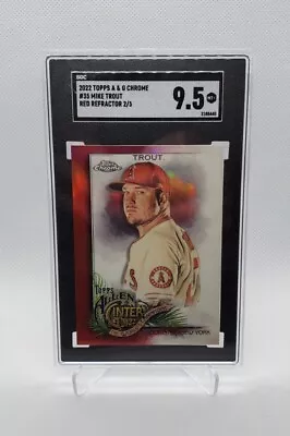 2022 Topps Allen & Ginter Chrome Mike Trout Red Refractor 2/5 SGC 9.5 MT+ • $289