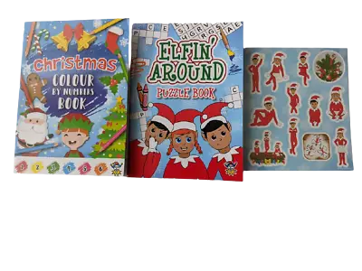 £2.75 • Buy Christmas Colour By Numbers & Sheet Elf Stickers & Puzzle Book Stocking Filler