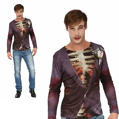 £10.49 • Buy Adults Zombie Bridegroom 3D Print Shirt Costume Halloween Walking Dead Fancy Dre