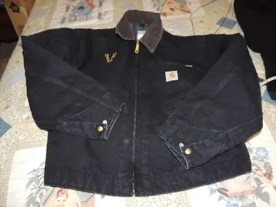 $78 • Buy Vintage Carhartt Men’s Black Jacket Size 44Weather Proof Used