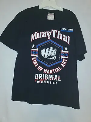 Muay Thai Mens XL Shirt Black King Of Martial Art Original Fight Club • $18.70