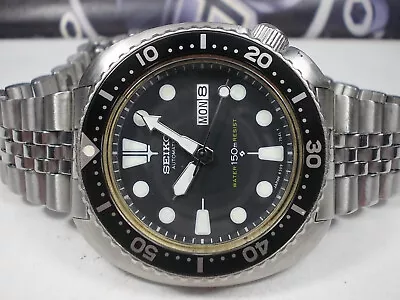 Seiko 150m Divers 'turtle' Day/date Automatic Mens Watch 6309-7040 (sn 451697) • $189