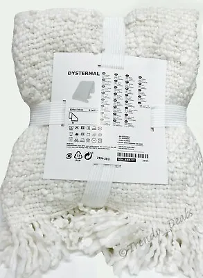 $72.99 • Buy Ikea DYSTERMAL (OFELIA) Throw Blanket Soft Fuzzy Textured Off-White 51  X 67 