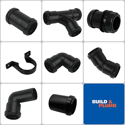 FLOPLAST 32mm PUSH FIT WASTE PIPE FITTINGS BLACK | 1M PIPE LENGTH • £1.58