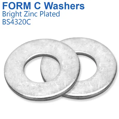 M4 M5 M6 M8 M10 M12 M16 M20 M24 Form C Washers Flat Wide Washers Bzp - Bs4320c • £141.39