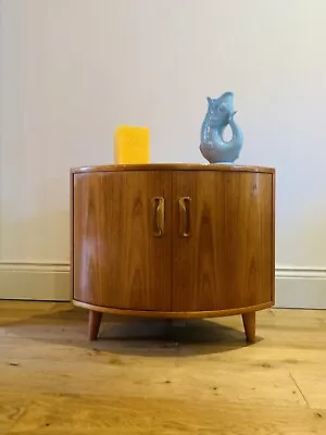 Refinished Vintage Mid Century G-Plan Teak Curved Corner Cabinet Table Plant • £175