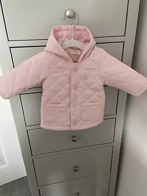 Baby Girls Lightly Quilted Benetton Spring Summer Jacket Pink 0-3 Months BNWOT • £15