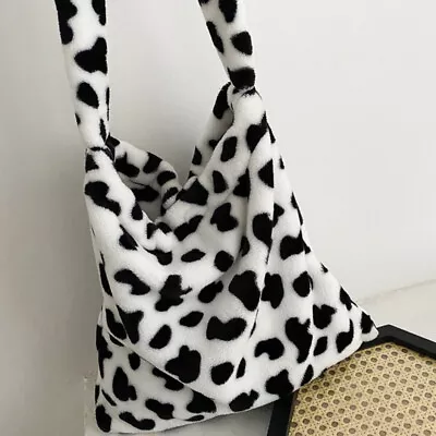 £8.08 • Buy Cow Print Crossbody Bag Plush Women Fashion Big Capacity Shoulder Pouch