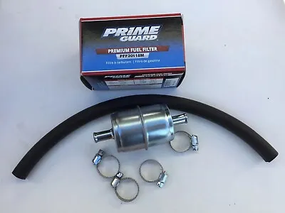 Universal 3/8” Metal Fuel Filter With 1'  Hose And Clamps • $8.99