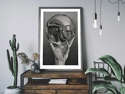 £7.99 • Buy Hand With Reflecting Sphere By MC Escher. Vintage A4 Art Print. Optical Illusion