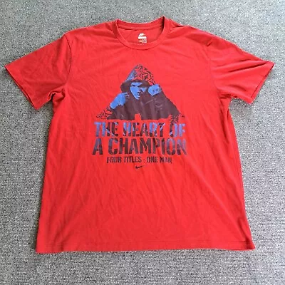 Nike Manny Pacquiao Mens T Shirt Size XL Red Short Sleeve Heart Of A Champion • $19.29