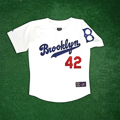 Jackie Robinson Brooklyn Dodgers Men's Home White Cooperstown Jersey W/ Patch • $139.99