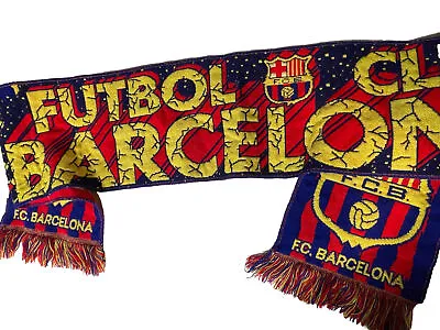 Scarf BARCELONA VINTAGE D.C.B. SCARF FUTBALL  52  LONG 7.5  WIDE   • $10