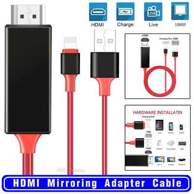 1080P HDMI Mirroring Cable Phone To TV HDTV AV Cable For IPhone 5 6 6s 7 8 Plus • $11.99