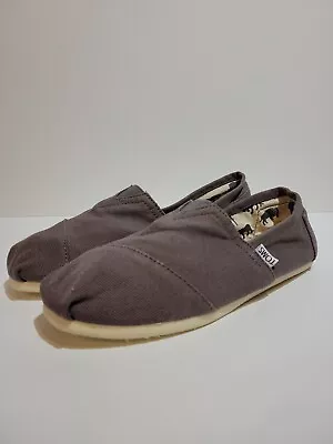 Tom's Men's Gray Canvas Classic Slip On Shoes Size M 10 • $15