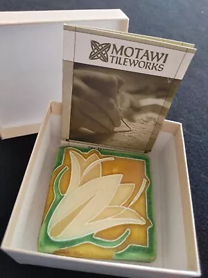 Motawi Art Tile  4” X 4” Art Nouveau Tulip In Gift Box  • $95