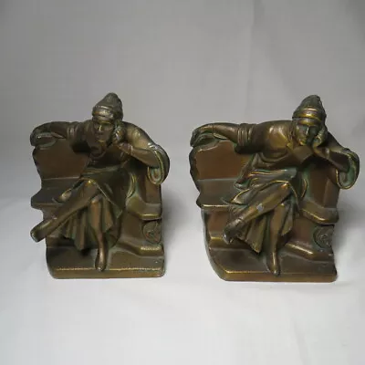 Vintage Pair K & O Kronheim Oldenbusch Dante Bronze Bookends • $75