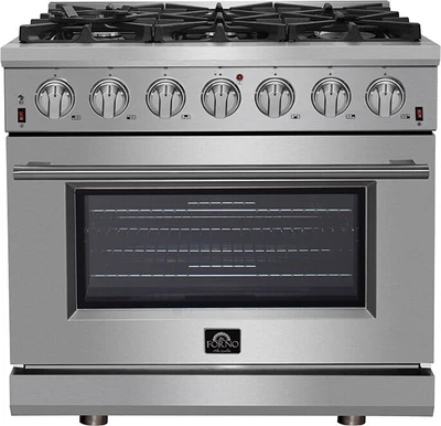 $1599 • Buy Forno FFSGS624436 36 Inch Freestanding All Gas Range, Stainless Steel