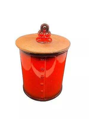 Vintage Metlox Poppytrail Provincial Red Rooster Canister 8.5” Or Utensil Holder • $40